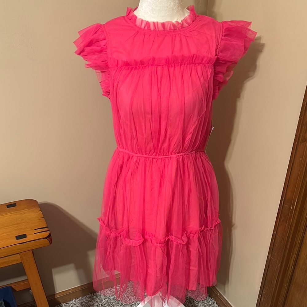 Pink Ruffled Tiered Mini Sundress - Picture 2 of 5